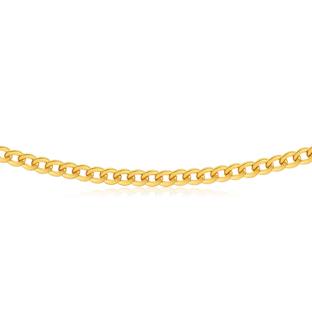 9ct Radiant Yellow Gold Copper Filled Curb Chain - Image 2