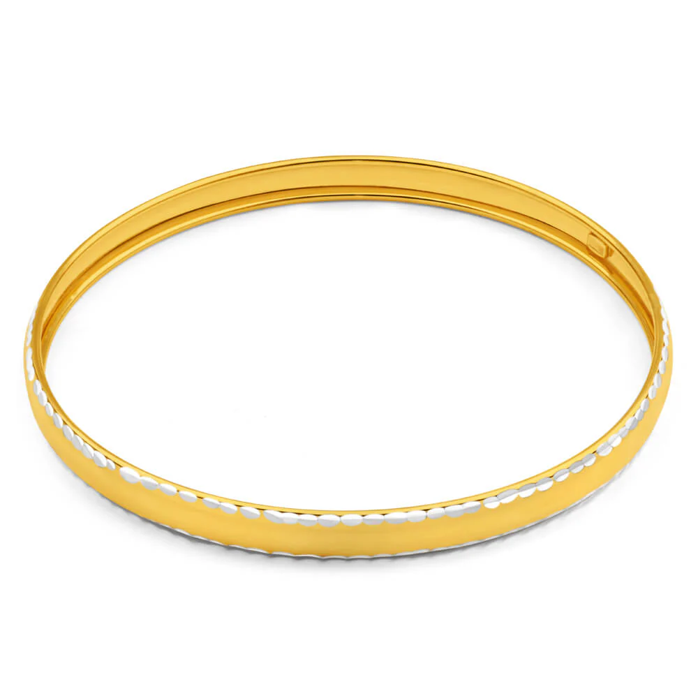 9ct Radiant Yellow Gold Silver Filled Bangle - Image 2
