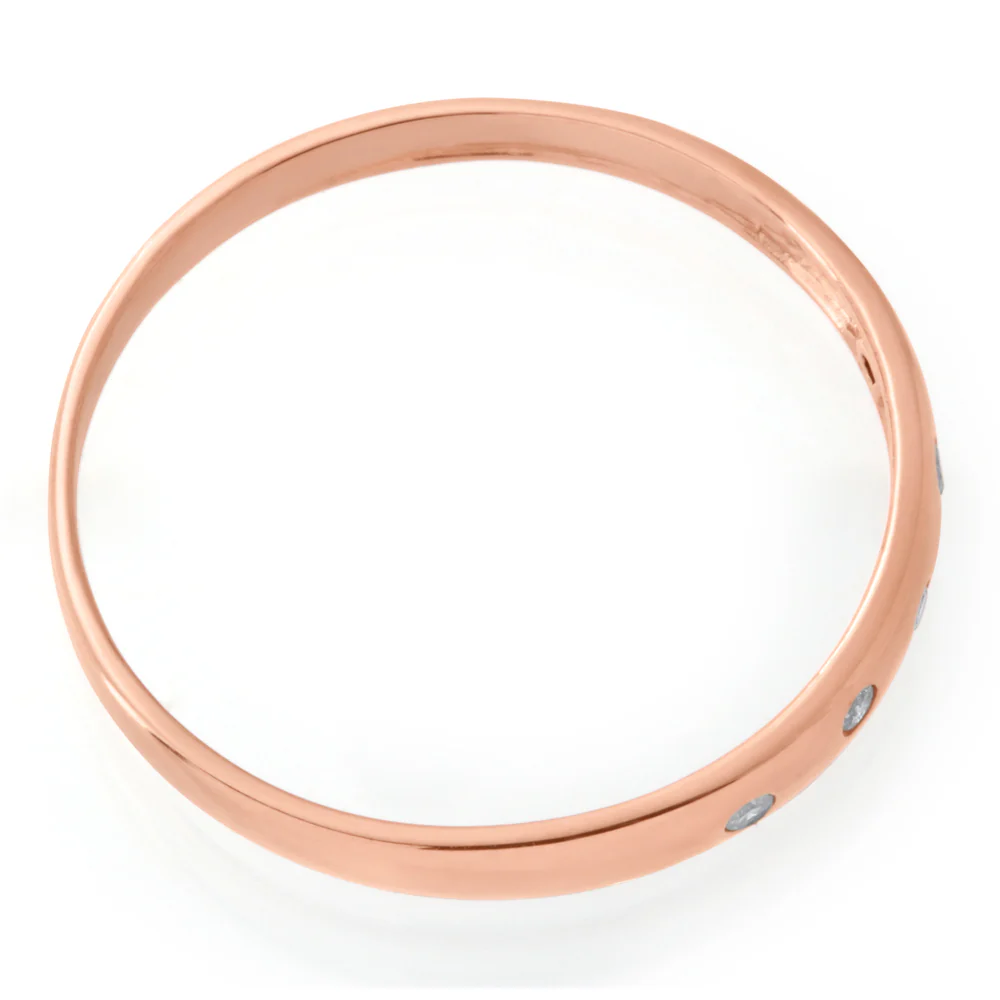 9ct Rose Gold 0.05 Carat Diamond Ring with 5 Brilliant Diamonds - Image 2