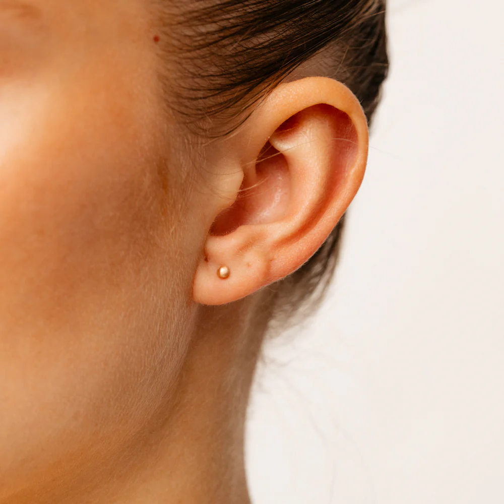 9ct Rose Gold 3mm Polished Ball Stud Earrings - Image 2