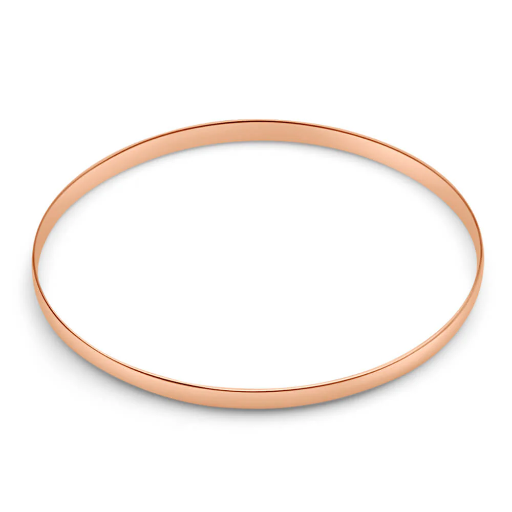 9ct Rose Gold 4mm Solid Bangle - Image 2
