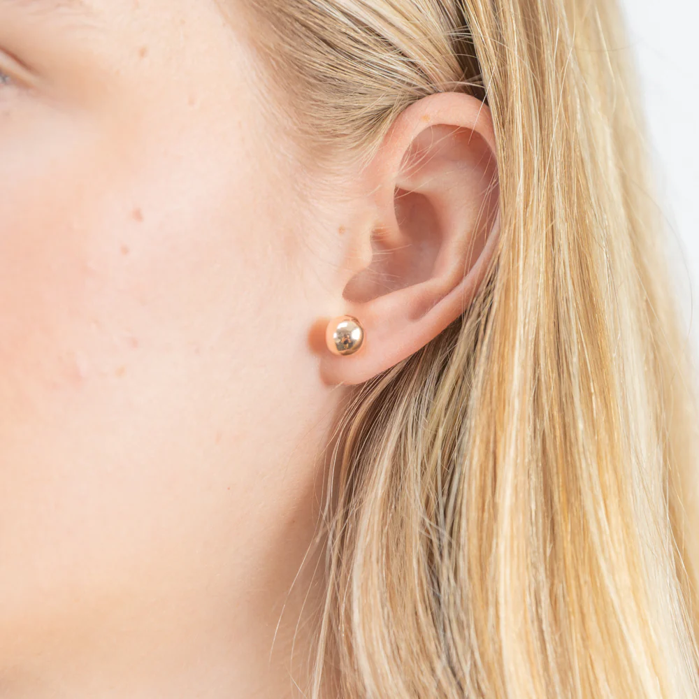 9ct Rose Gold 8mm Ball Stud Earrings - Image 2