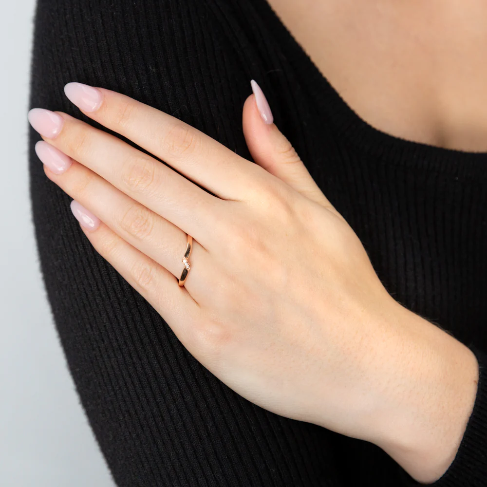 9ct Rose Gold Diamond Ring - Image 4