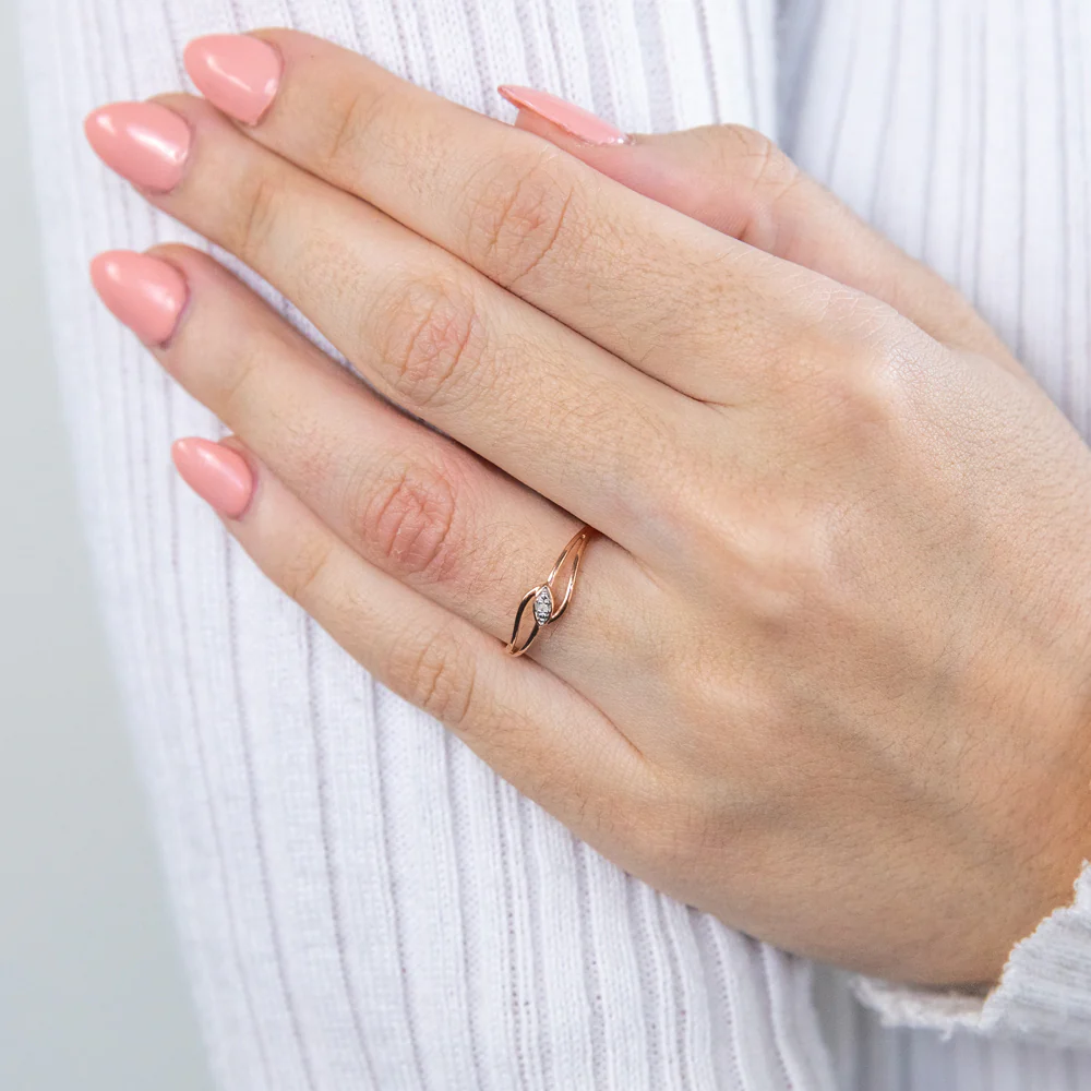 9ct Rose Gold Diamond Ring with 1 Brilliant Cut Diamond - Image 3