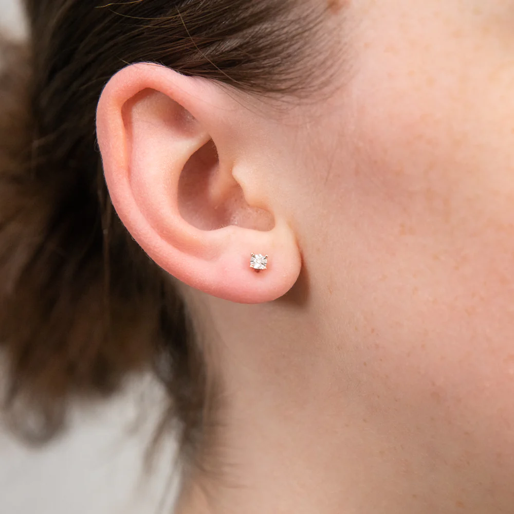 9ct Rose Gold Earrings With Brilliant Cut Diamonds - Image 2