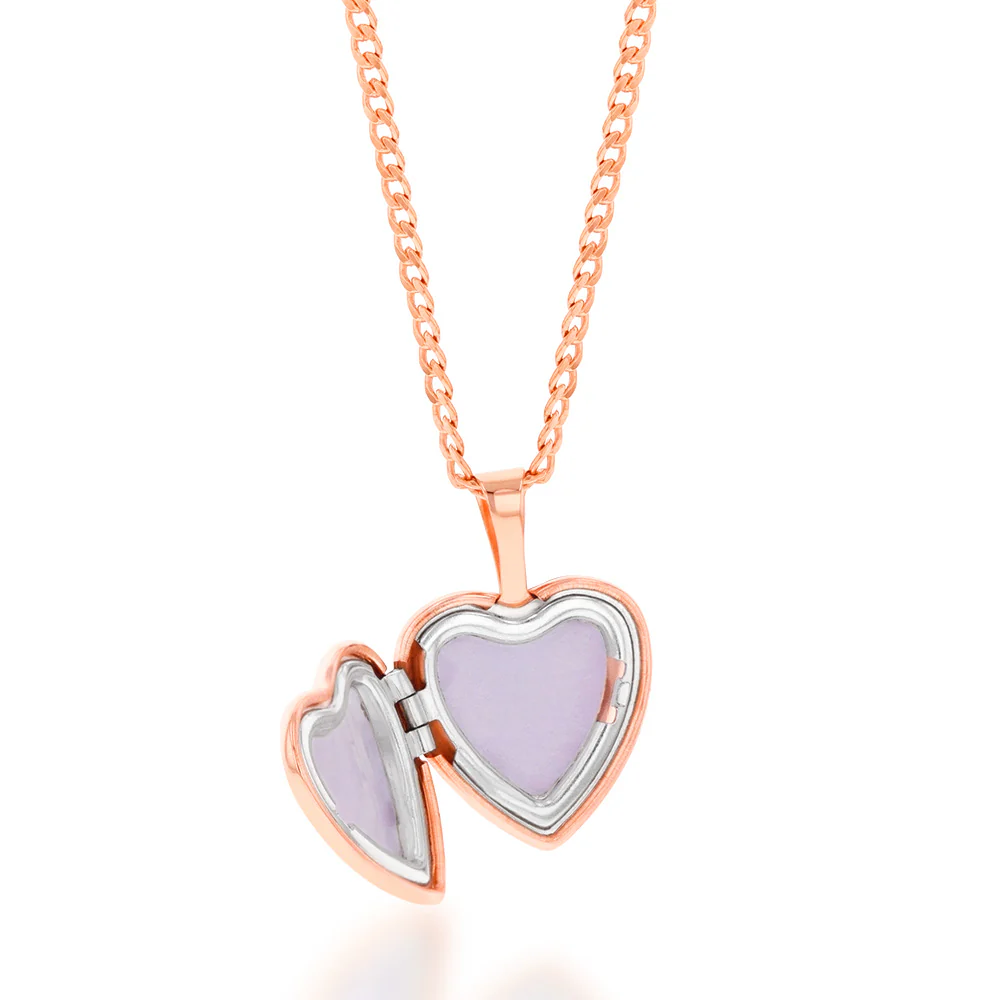 9ct Rose Gold Heart St. Christopher 12mm Locket - Image 2