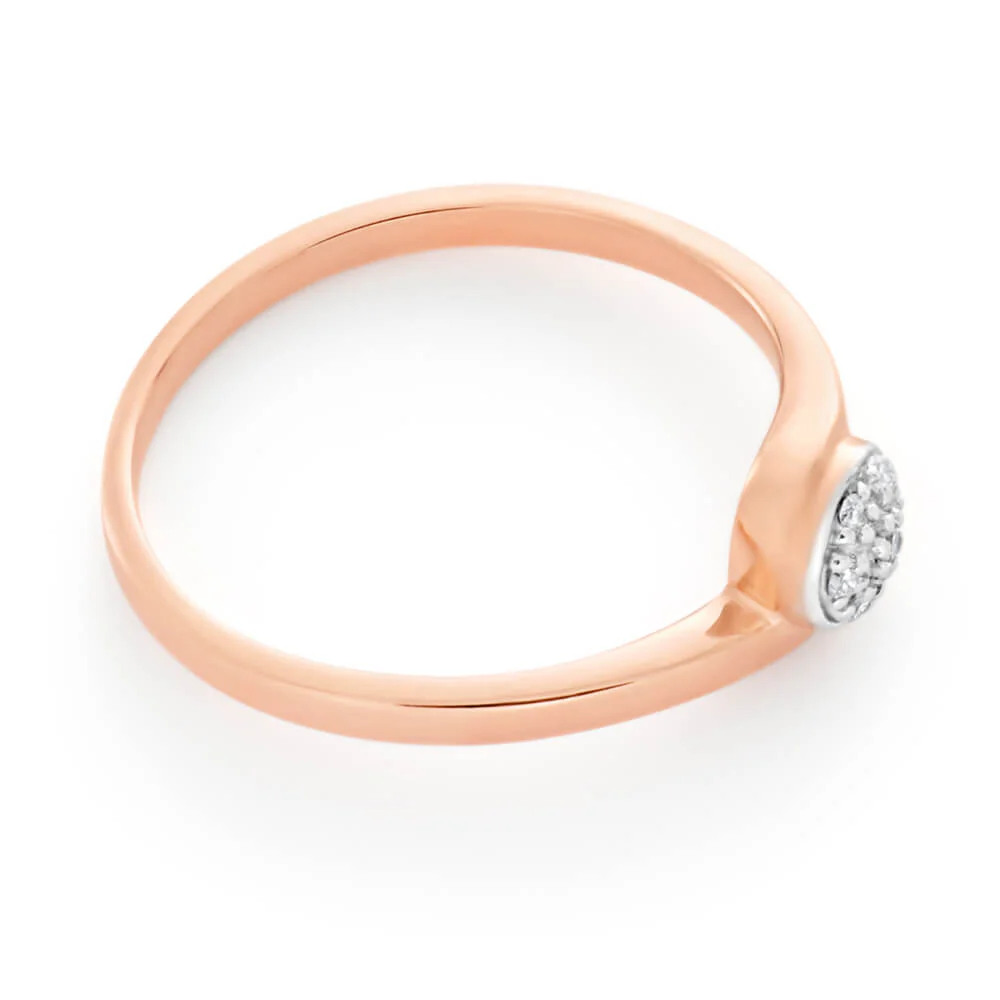 9ct Rose Gold Ring With 0.05 Carats Of Diamonds - Image 2