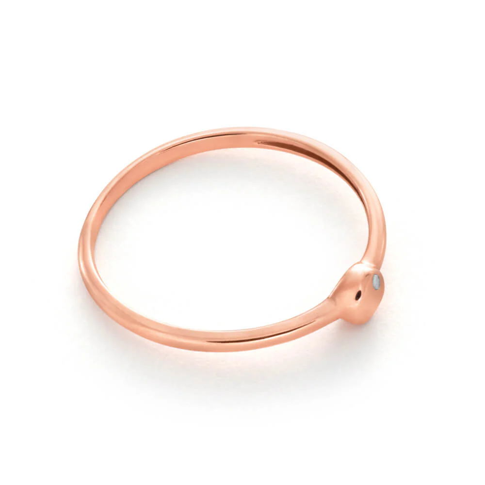 9ct Rose Gold Ring with 1 Diamond - Image 2