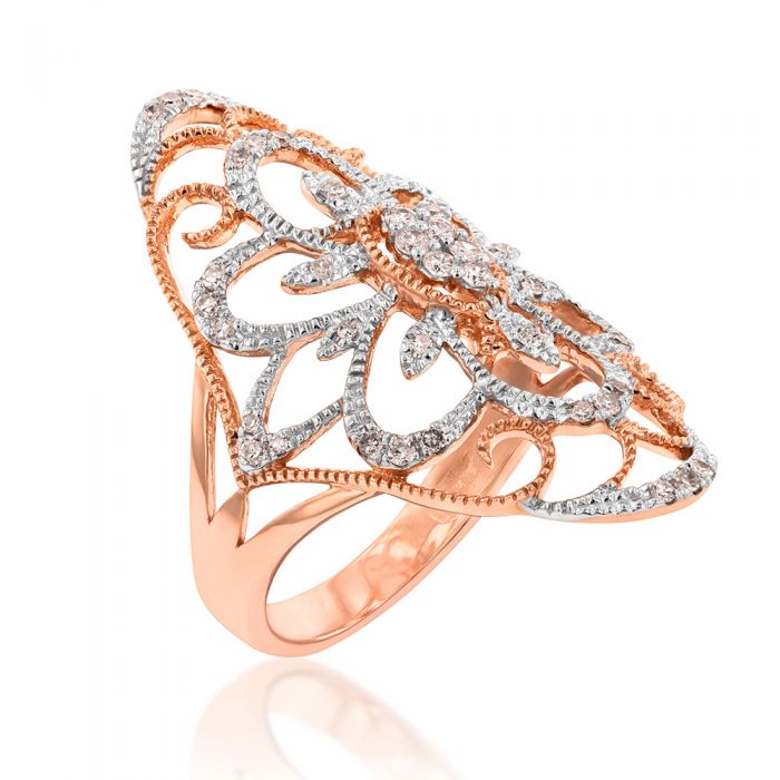9ct Rose Gold Ring with Carat of Diamonds - Image 2