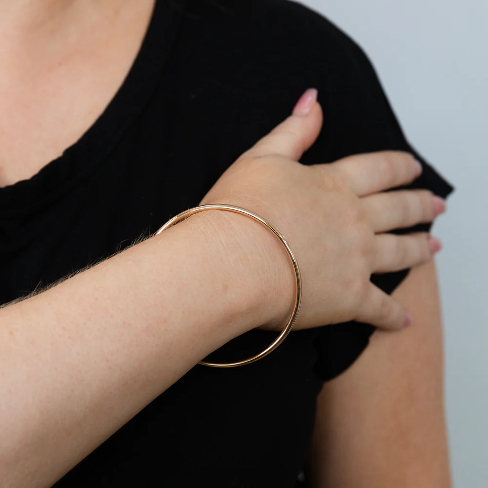 9ct Rose Gold Silverfilled Thin Wall 2.9 X 70mm Bangle - Image 2