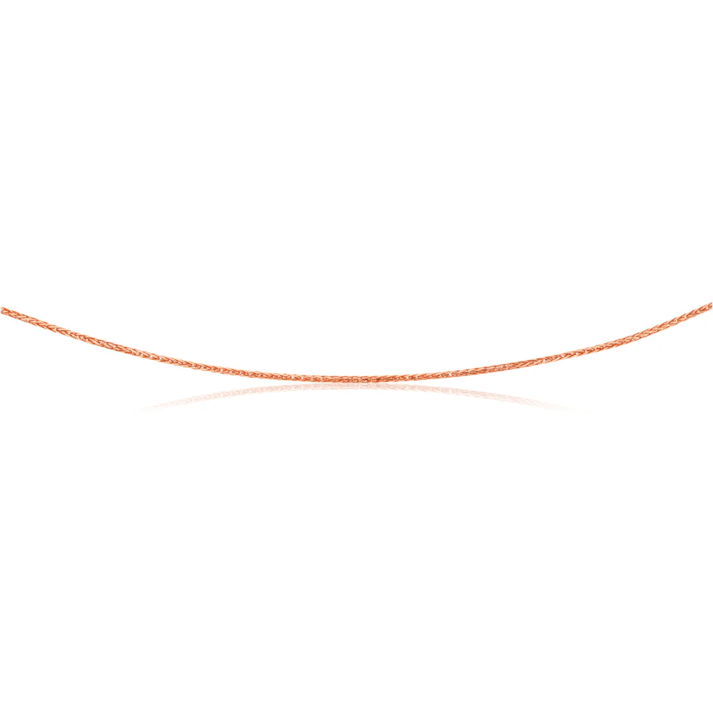 9ct Rose Gold Wheat link Extender 47cm Chain 30gauge - Image 3