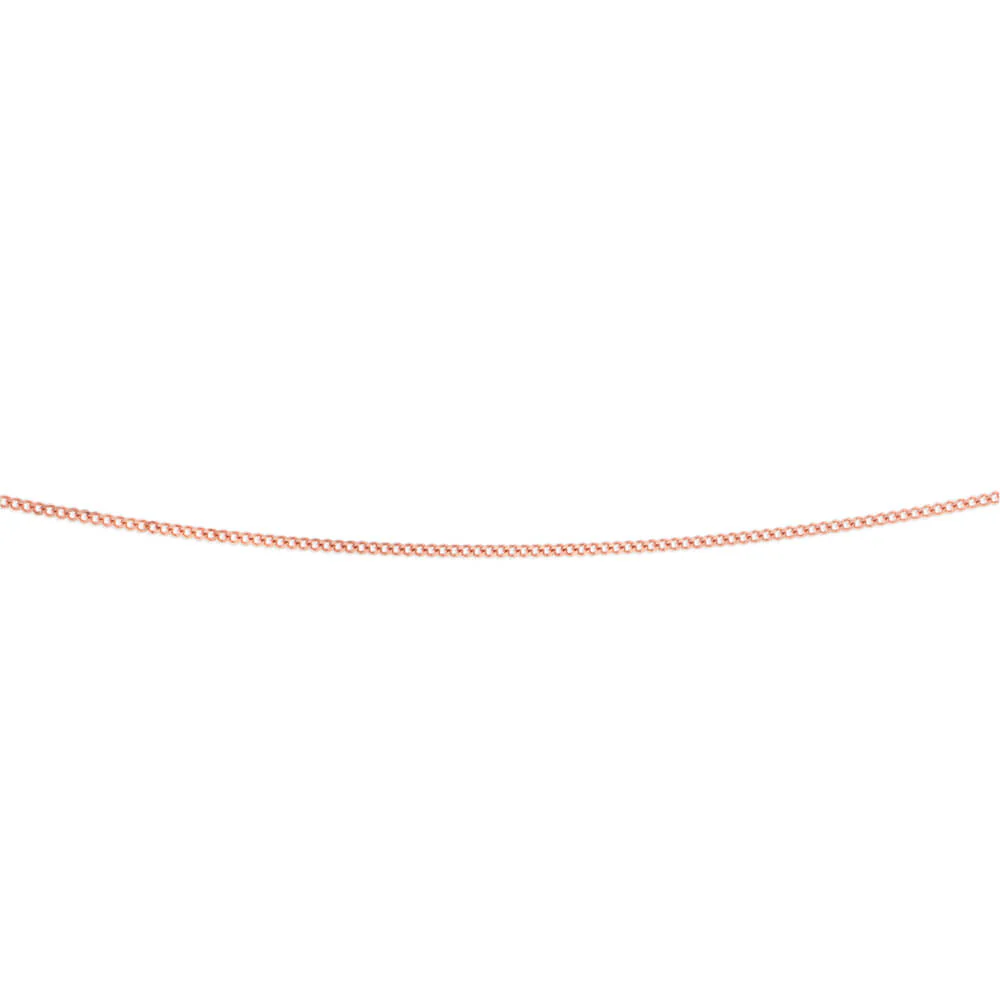9ct Rose Solid Gold Diamond Cut 45cm 40 Gauge Curb Chain - Image 2