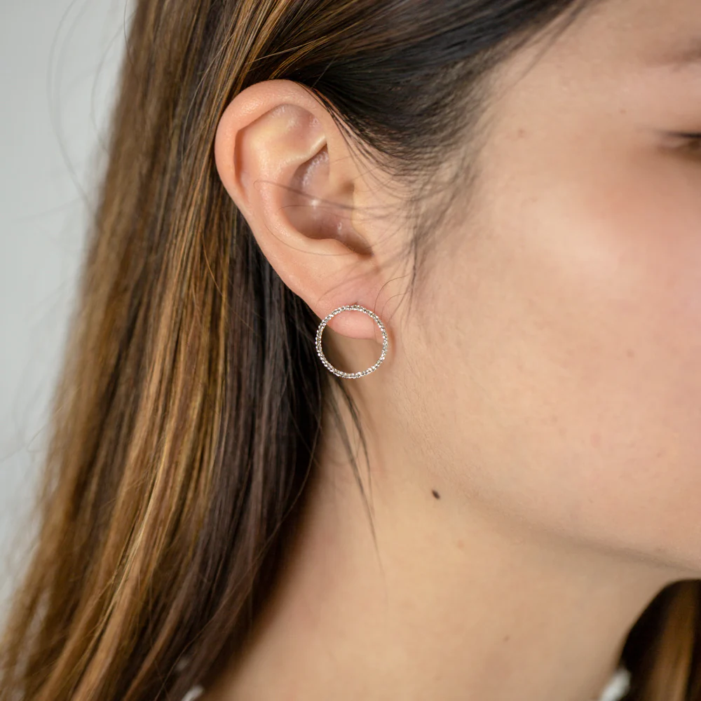 9ct Silver Filled Cubic Zirconia Hoop Earrings - Image 2
