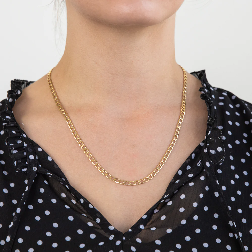 9ct Silver Filled Curb Bev 50cm 100 Gauge Chain - Image 5
