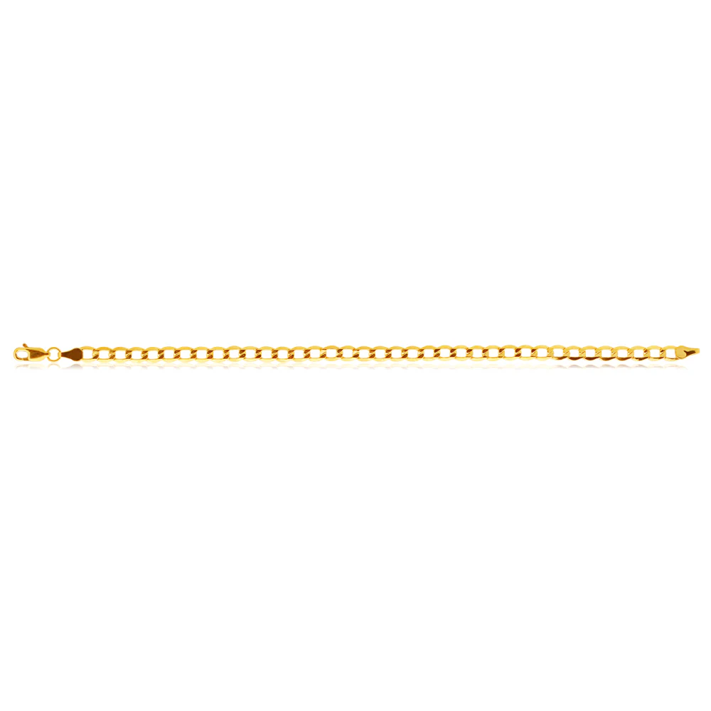 9ct Silverfilled Curb Bev 19cms 100 Gauge Bracelet - Image 2