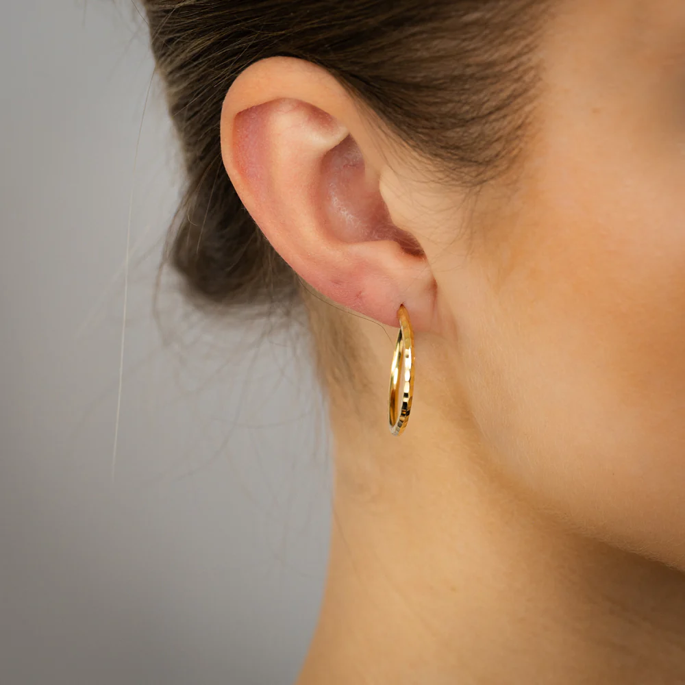 9ct Silverfilled Dicut Hoop Earrings - Image 2