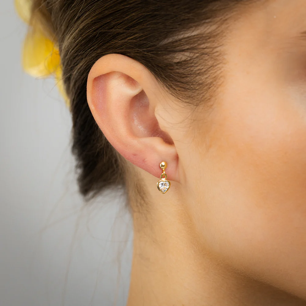 9ct Silverfilled Heart Shape Drop Earrings - Image 2