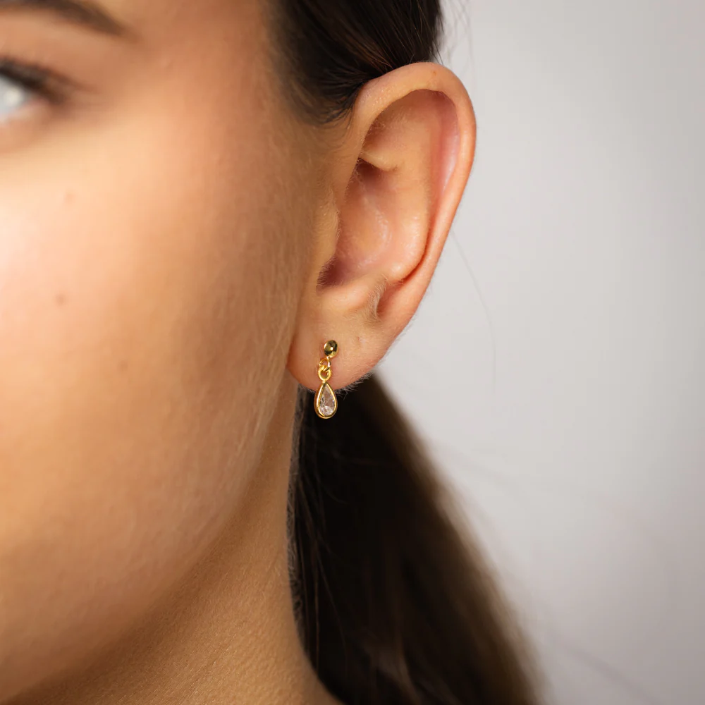 9ct Silverfilled Teardrop Stud Earrings - Image 2