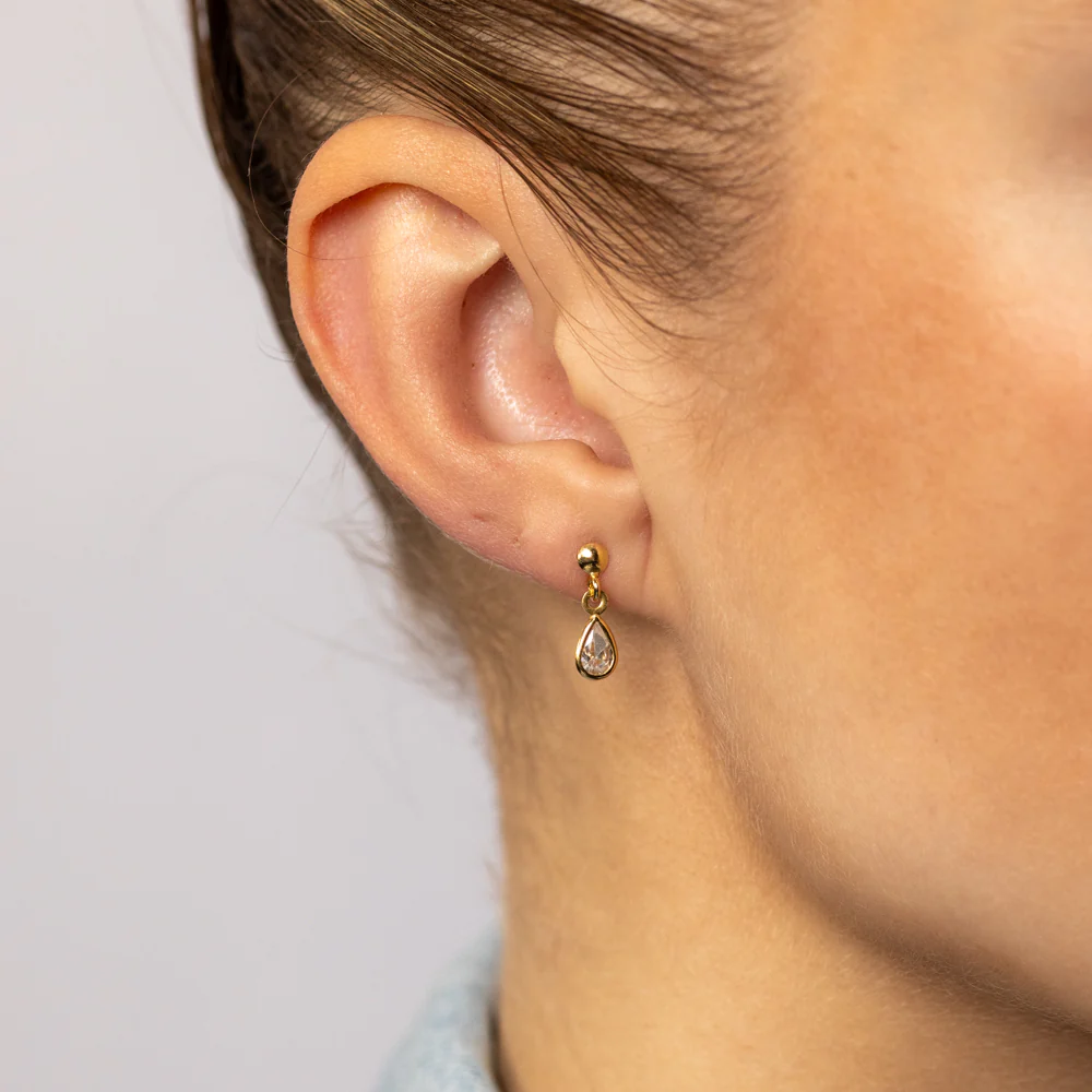 9ct Silverfilled Teardrop Stud Earrings - Image 3
