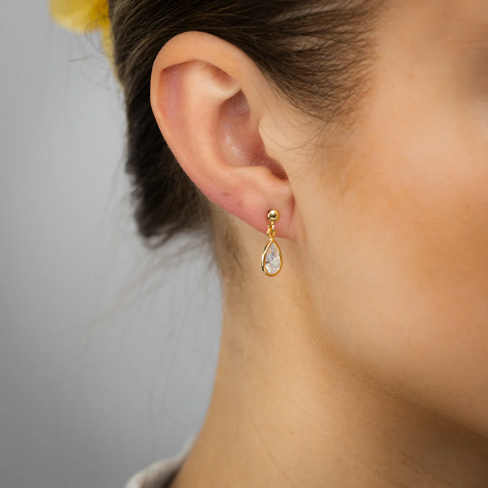 9ct Silverfilled Teardrop Stud Earrings - Image 2