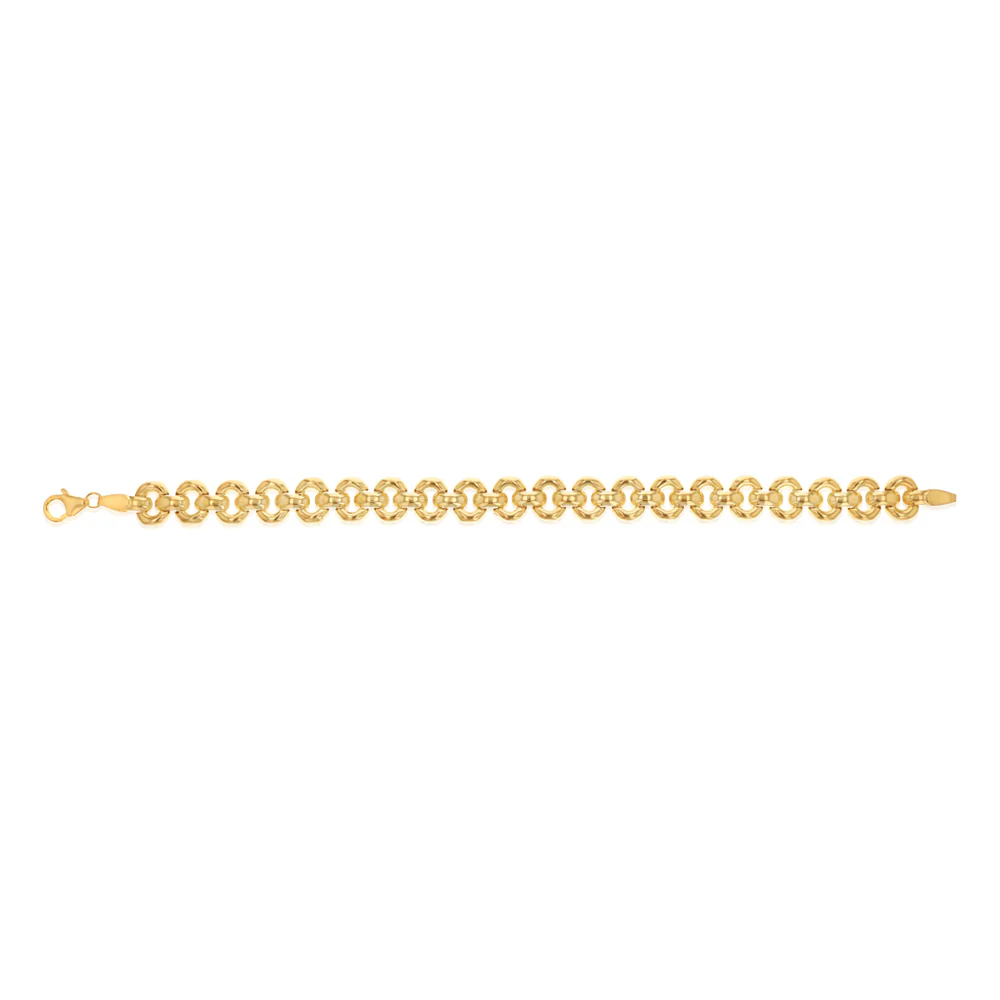9ct Silverfilled Yellow and White Gold Anchor Chain Bracelet - Image 2