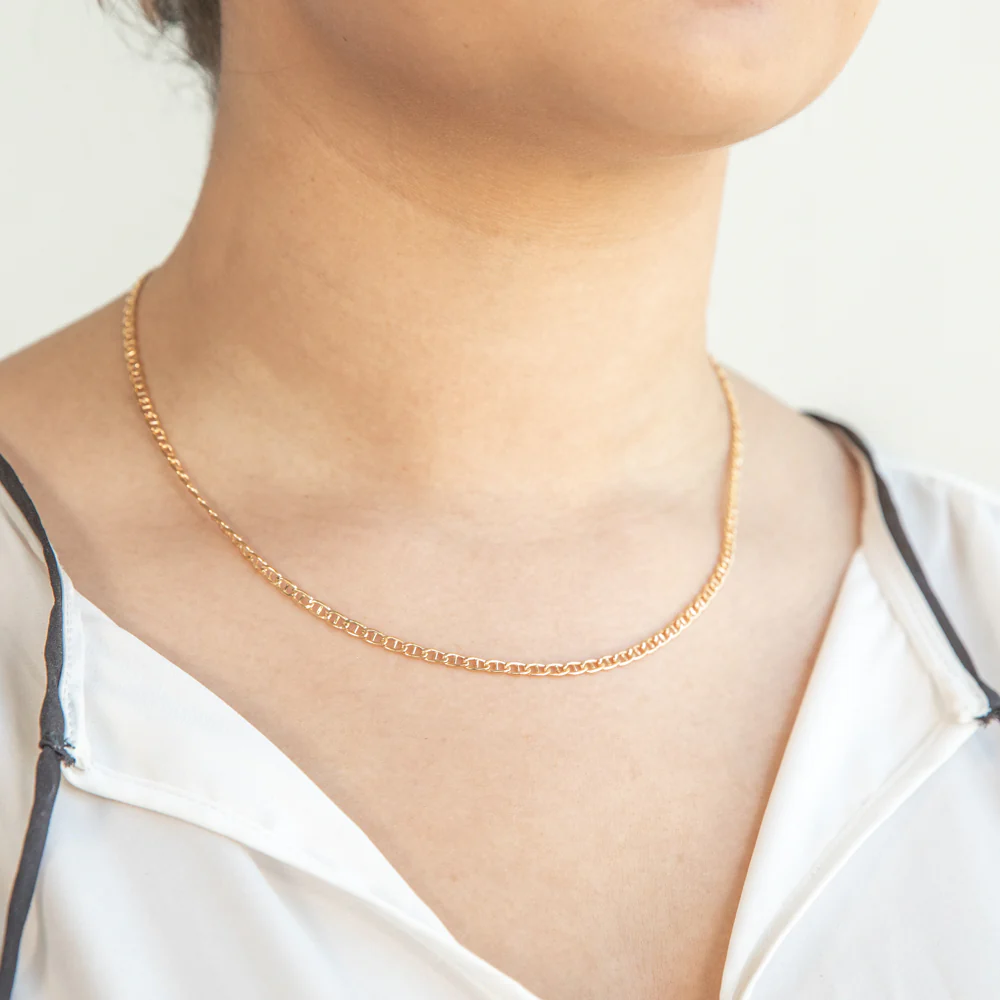 9ct Silverfilled Yellow Gold Anchor 45cm Chain - Image 3