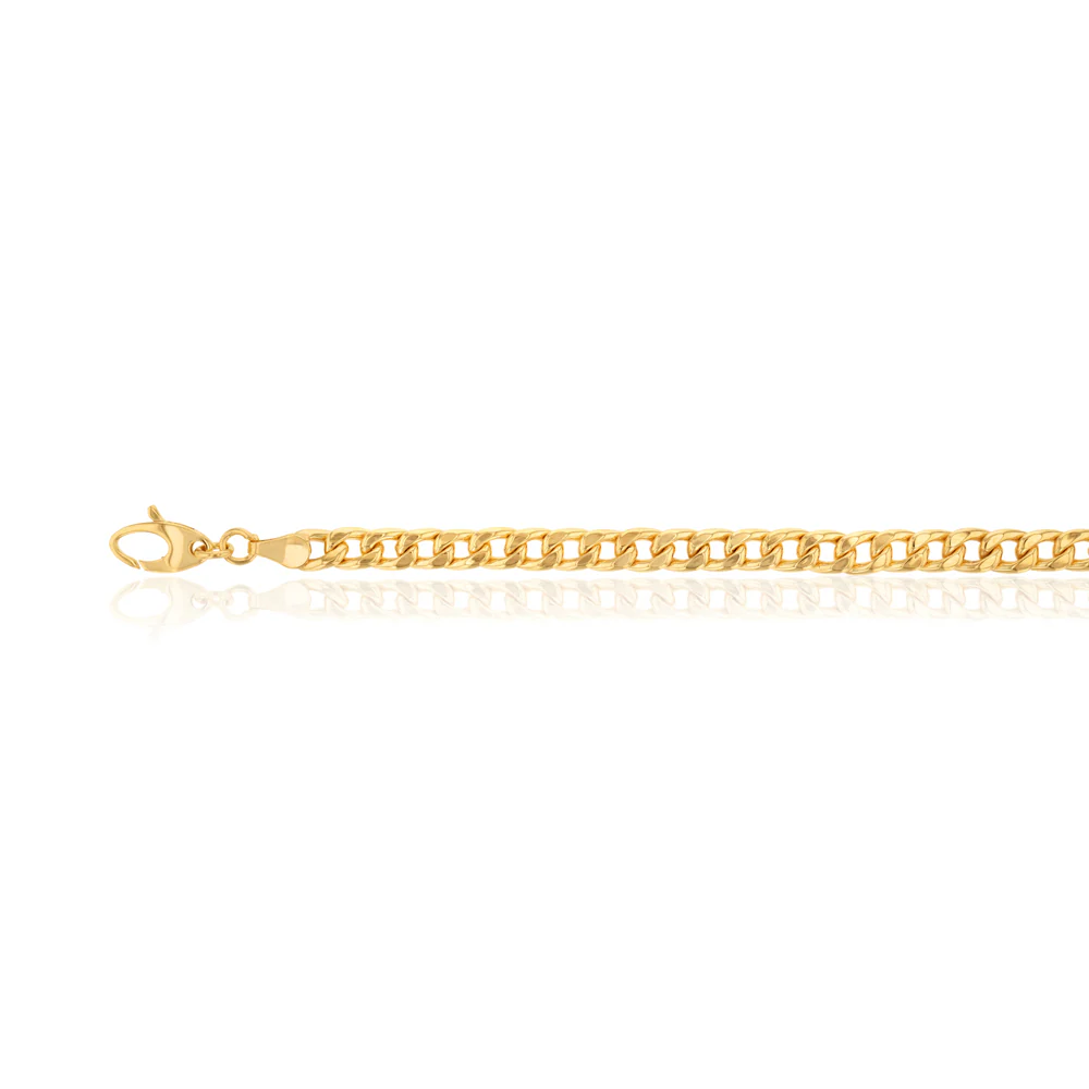 9ct Silverfilled Yellow Gold Curb 19cm 150 Gauge Bracelet - Image 2