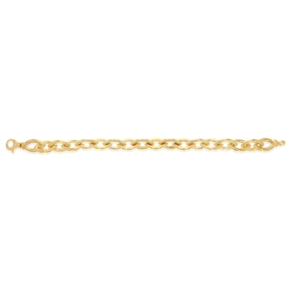 9ct Silverfilled Yellow Gold Fancy Curb Chain Bracelet - Image 2