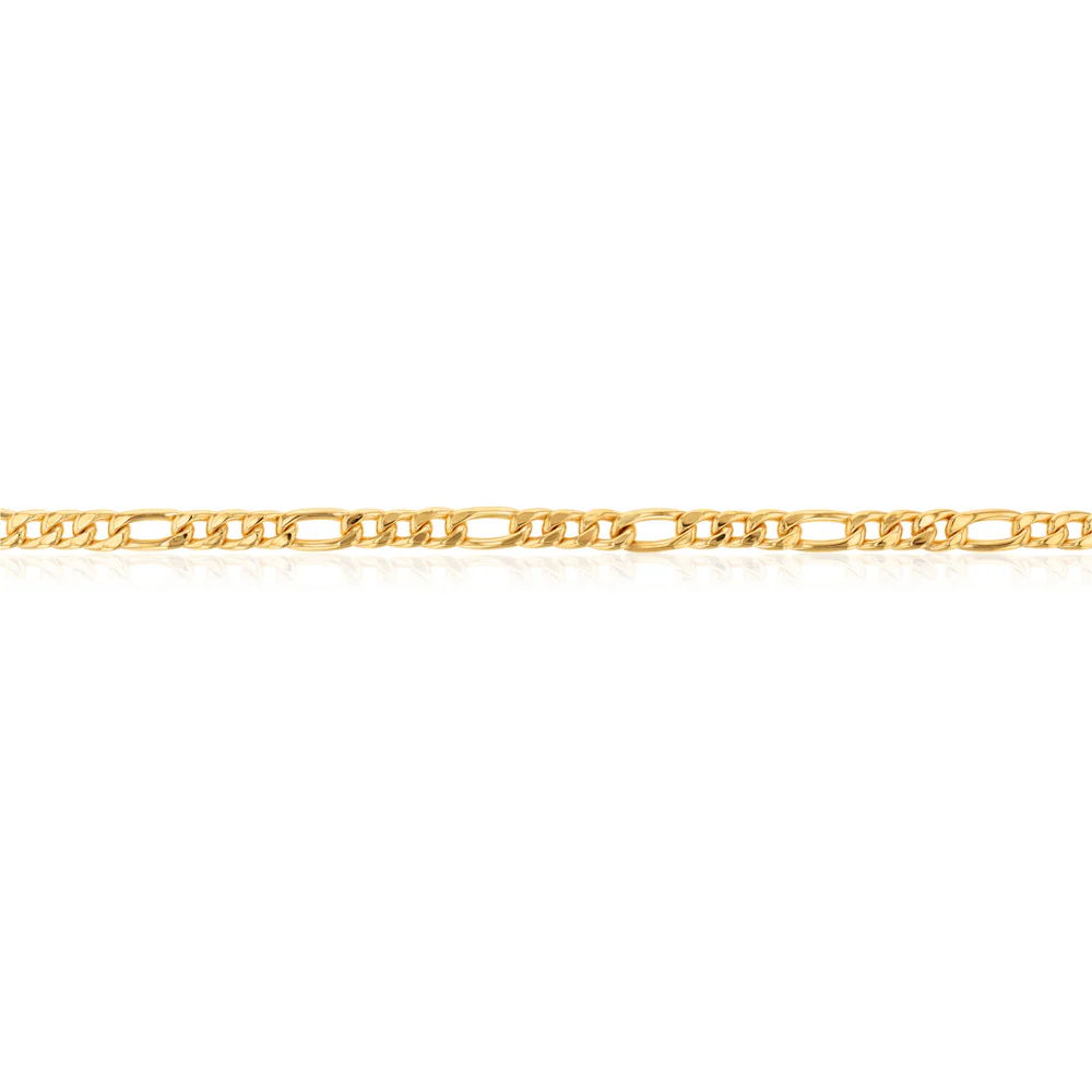 9ct Silverfilled Yellow Gold Figaro 45cm 150Gauge Chain - Image 2