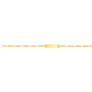 9ct Solid Yellow Gold 5:1 Figaro ID 16cm Bracelet - Image 2