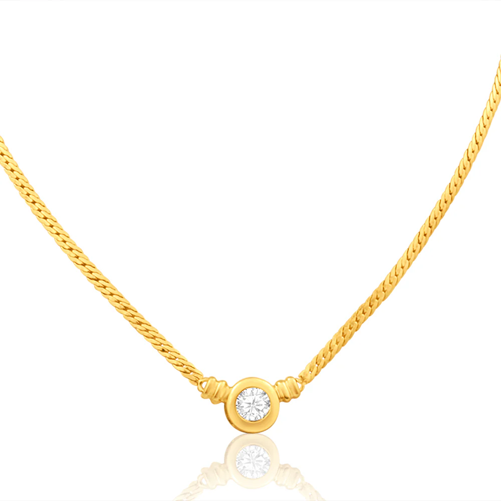 9ct Superb Yellow Gold Cubic Zirconia Chain - Image 2