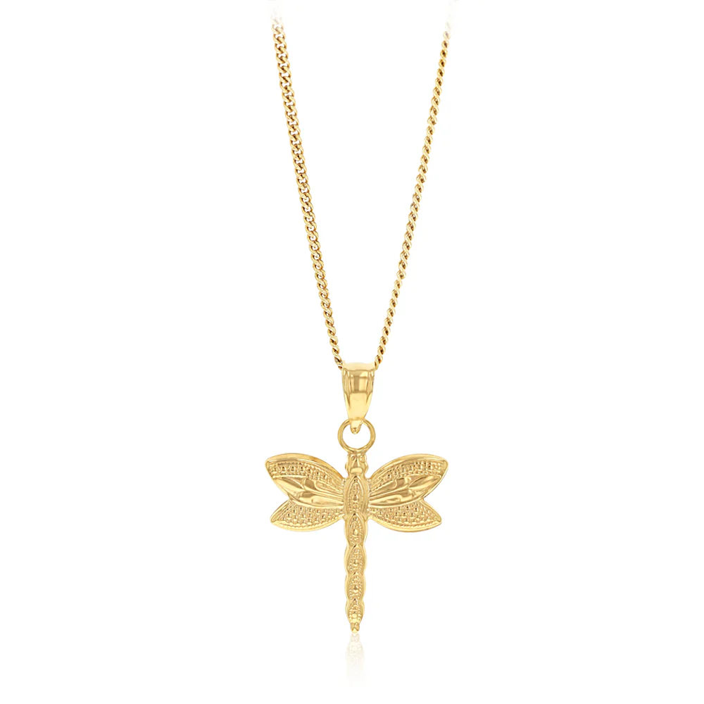 9ct Three Tone Dragonfly Pendant - Image 2