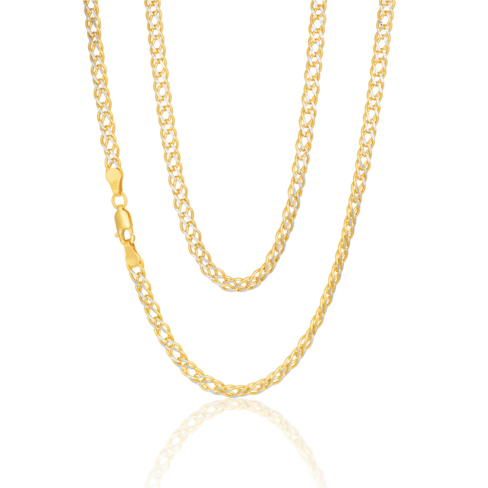 9ct Two-Tone Gold Filled 45cm Double Curb Chain - Image 2