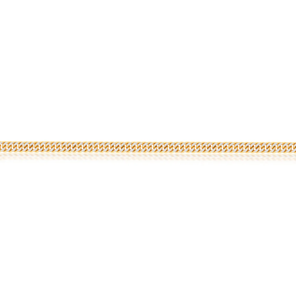 9ct Two Tone Gold Silver Filled Double Curb 50cm Chain - Image 3
