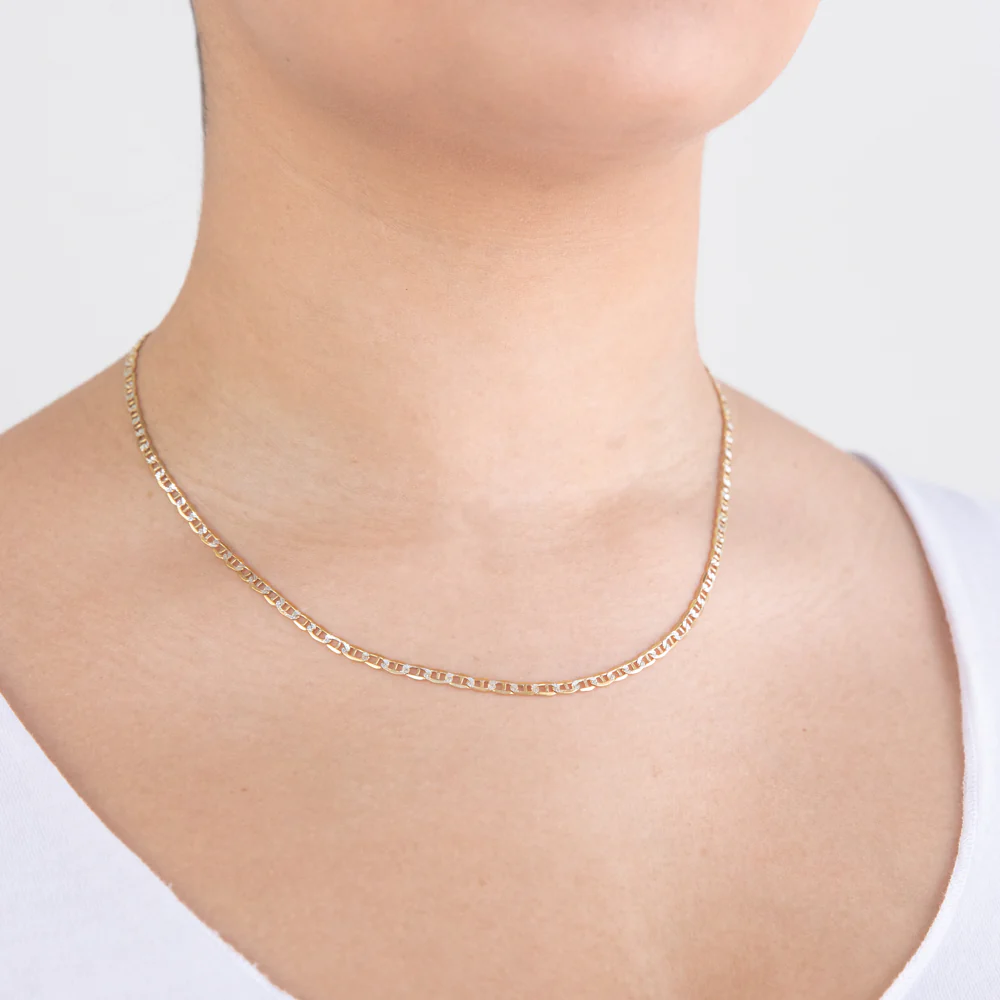 9ct Two Tone Gold Silver Filled Gold Anchor 45cm Chain - Image 4
