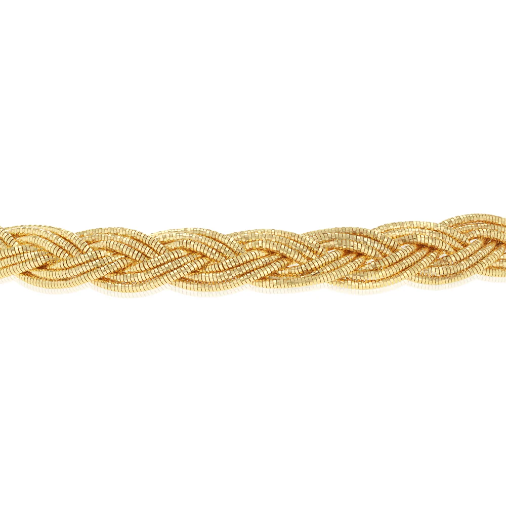 9ct Two Tone Gold Silver Filled Herringbone Chain Necklace - Image 2