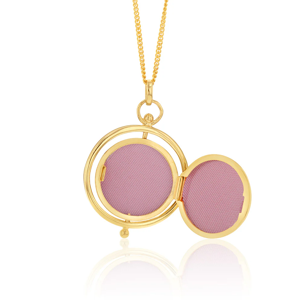 9ct Two Tone Gold Spinner Locket Pendant - Image 3