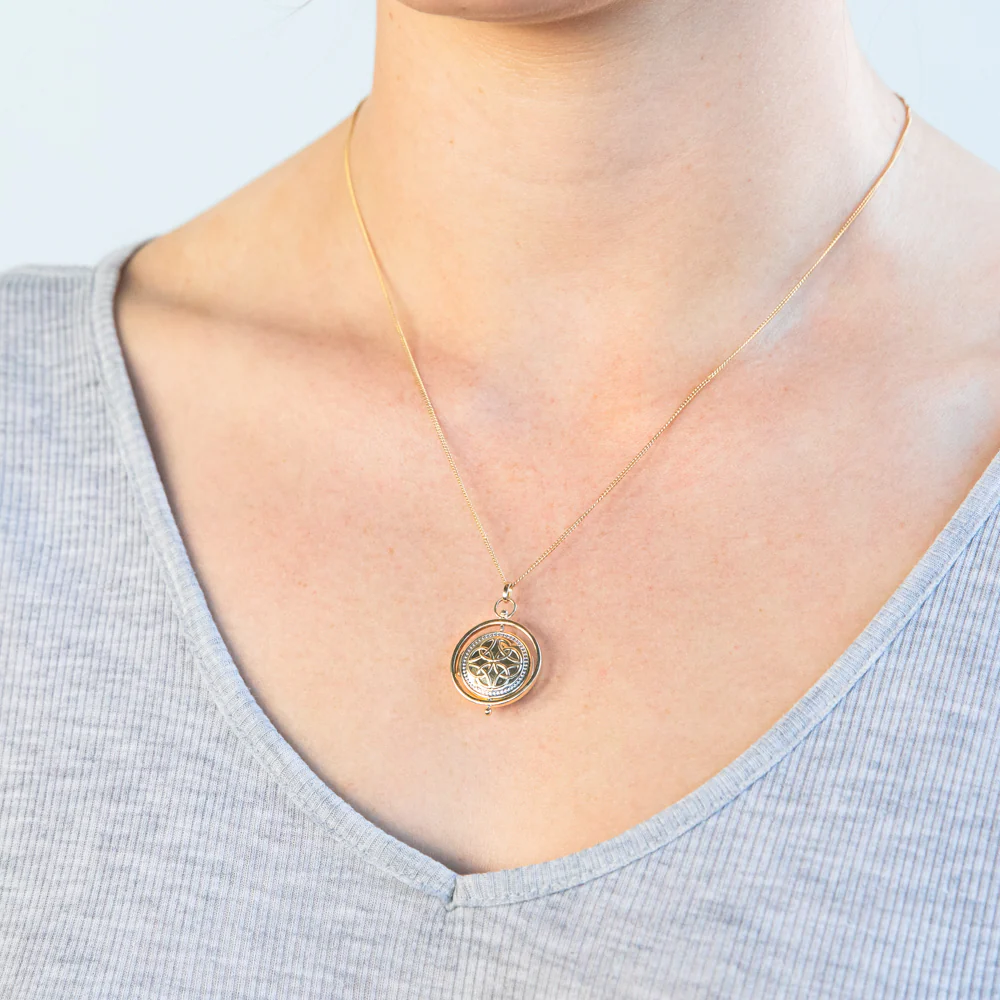 9ct Two Tone Gold Spinner Locket Pendant - Image 4