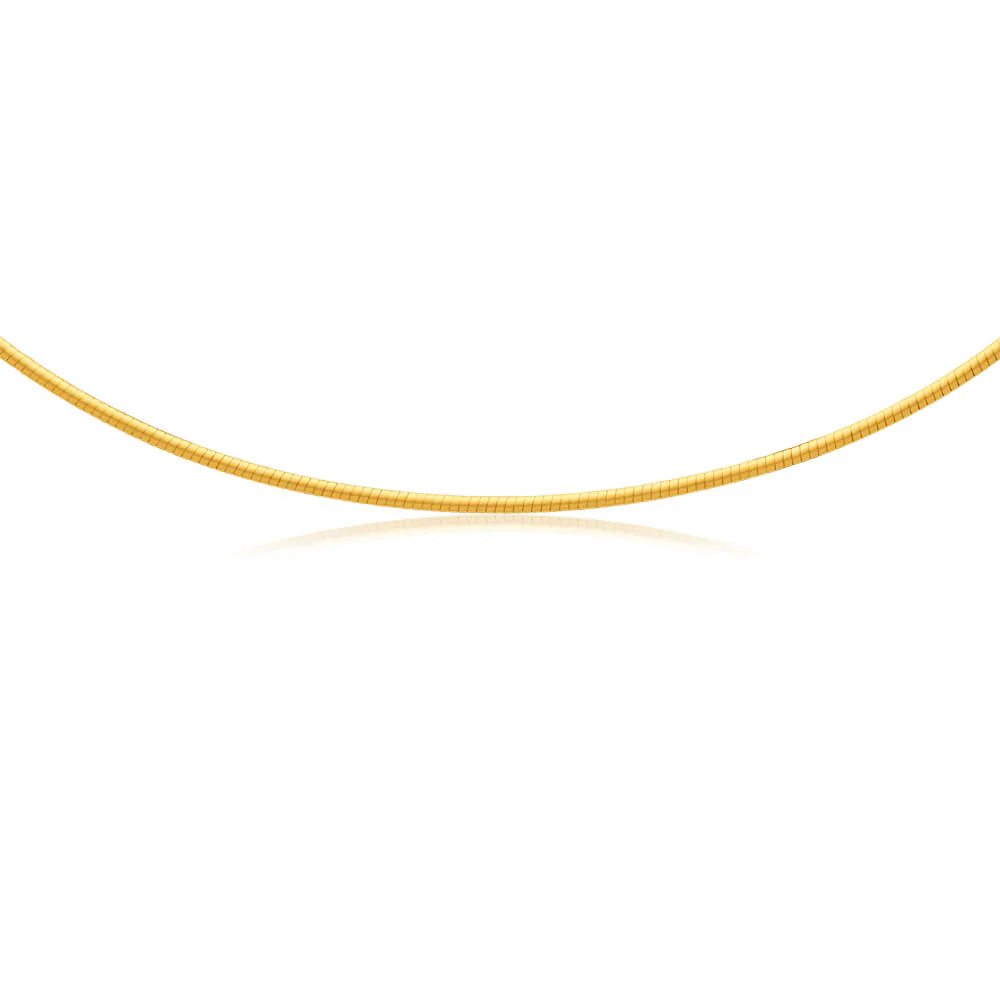 9ct White And Yellow Gold Silver Filled Reversible Omega Chain 43cm - Image 4