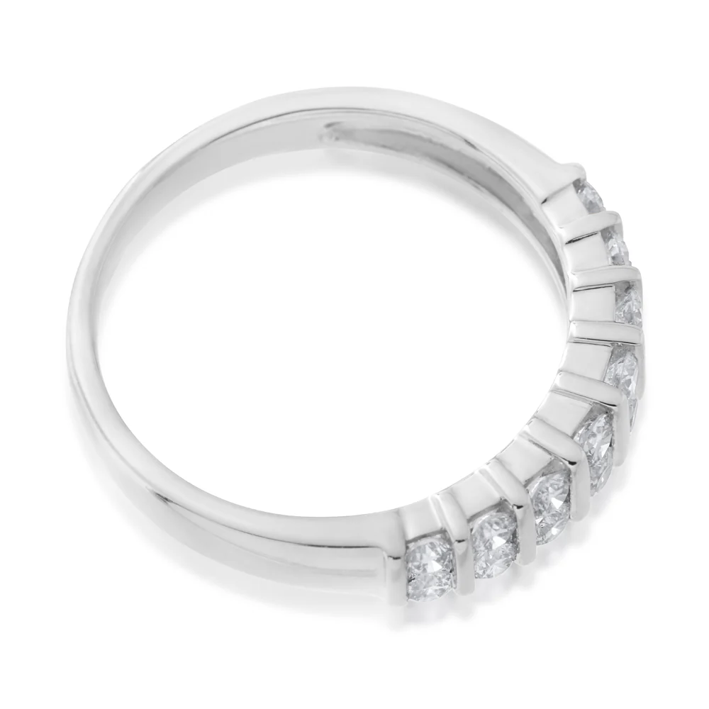 9ct White Gold 1/2 Carat Double Row Channel Set Diamond Ring - Image 2