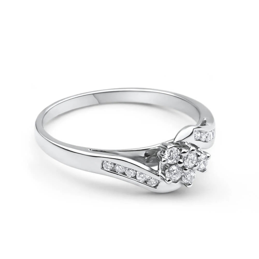 9ct White Gold 1/4 Carat Diamond Ring - Image 2