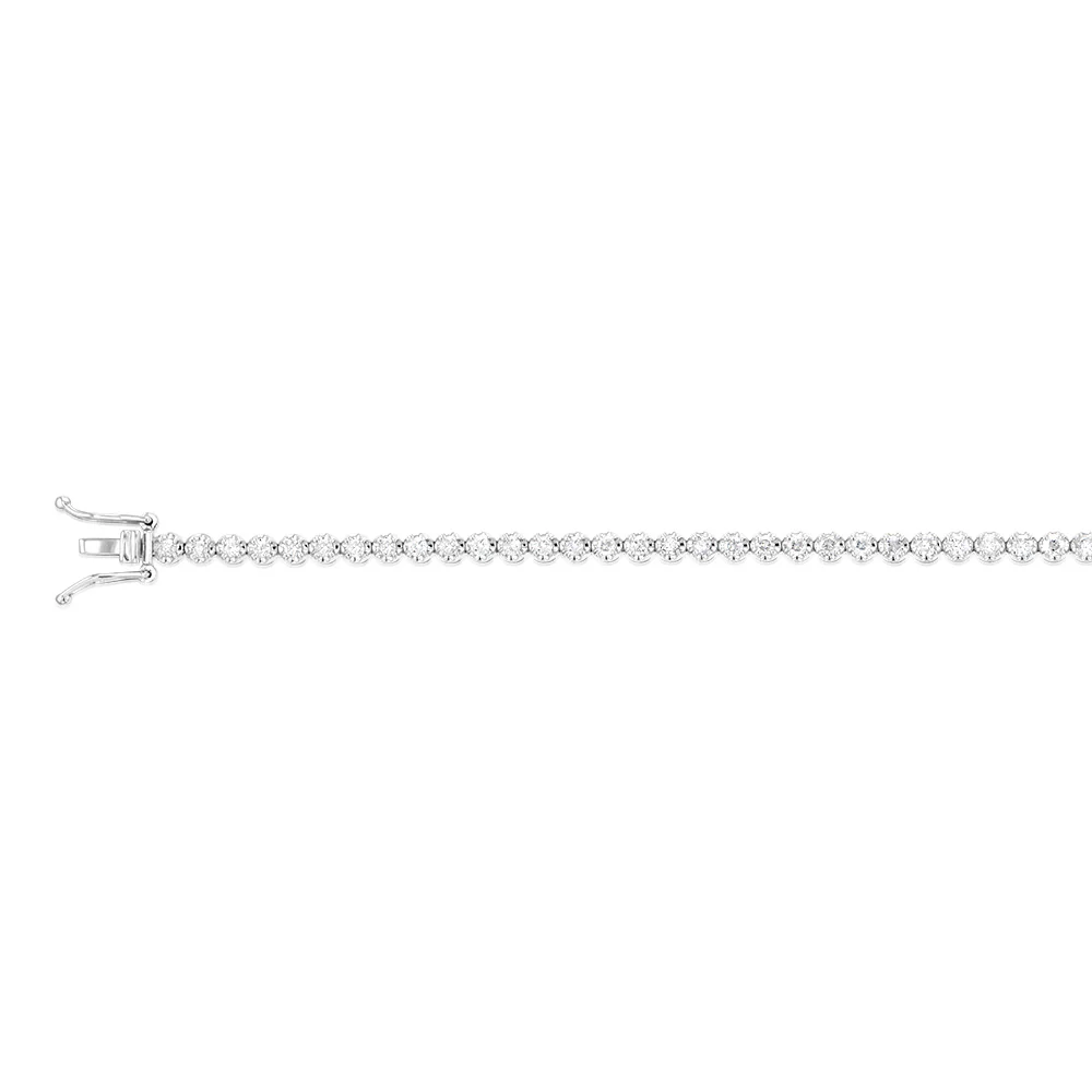 9ct White Gold 1.5 Carat Natural Diamond 18cm Bracelet - Image 3