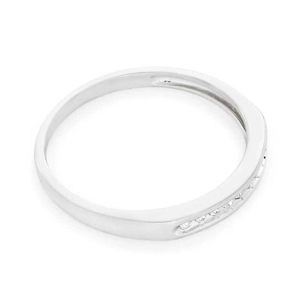 9ct White Gold 10 Diamonds Eternity Ring - Image 2