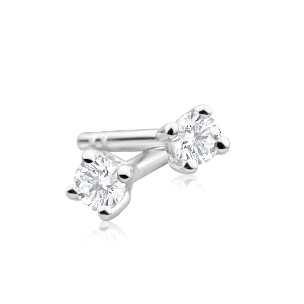 9ct White Gold 2 Opulent Diamond Stud Earrings - Image 2