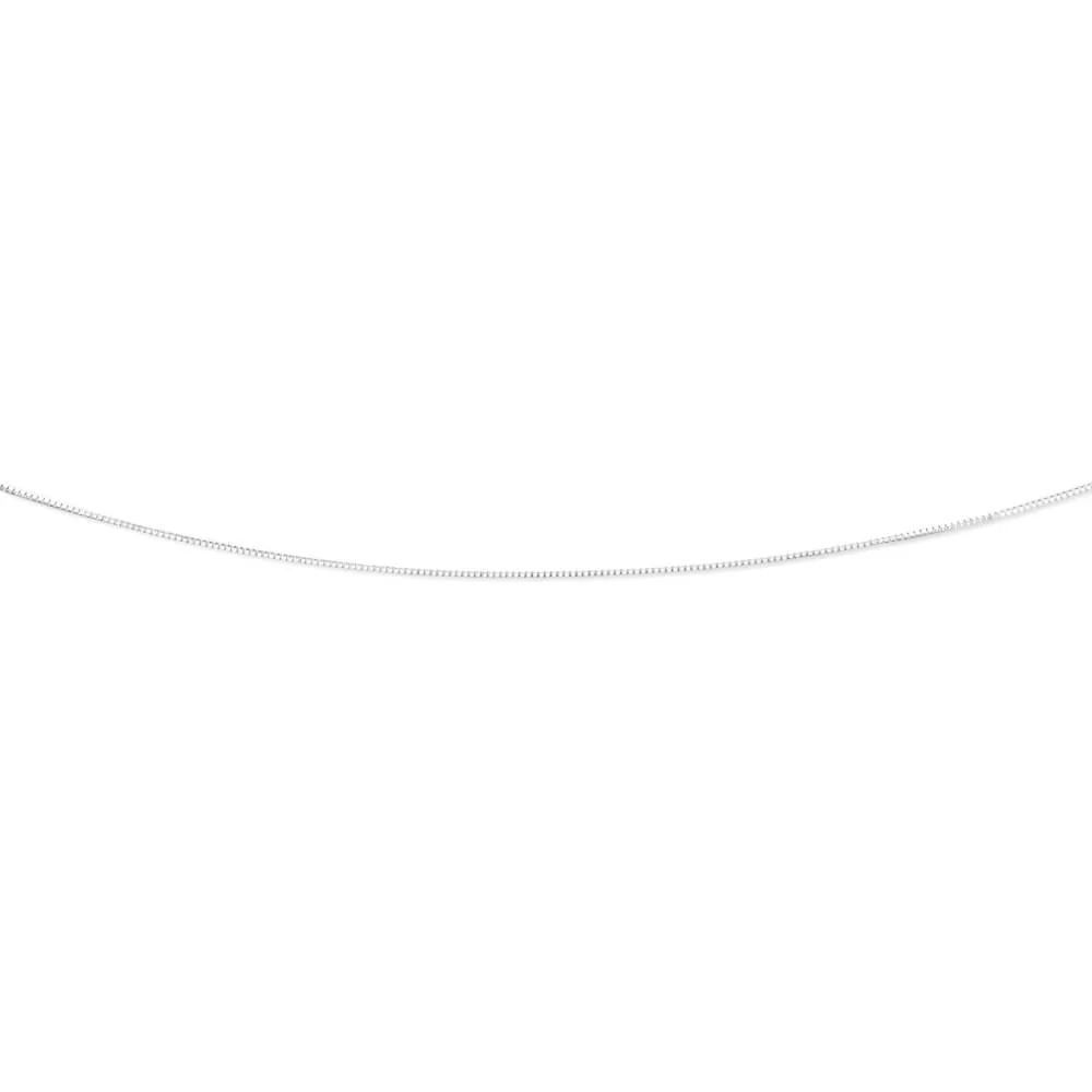 9ct White Gold 45cm Box Chain With Extender - Image 2
