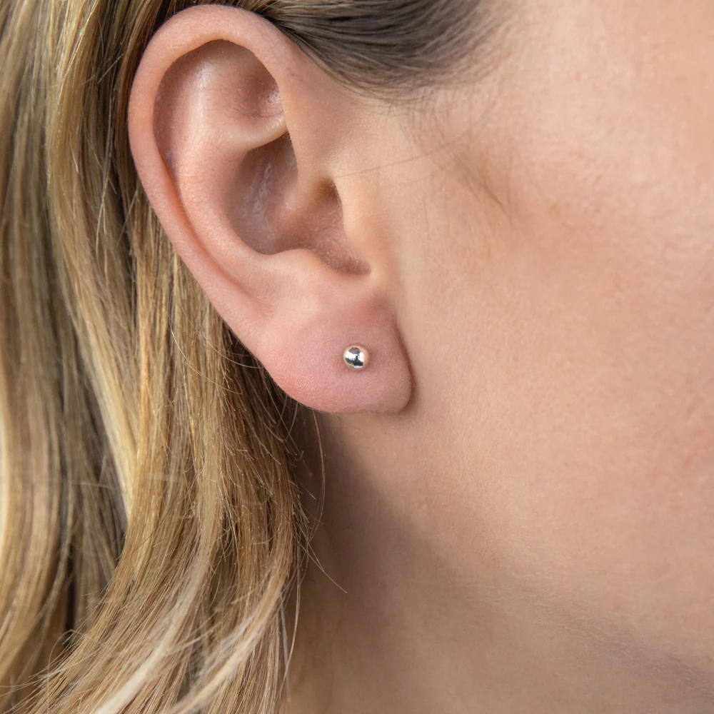 9ct White Gold 4mm Ball Studs - Image 2