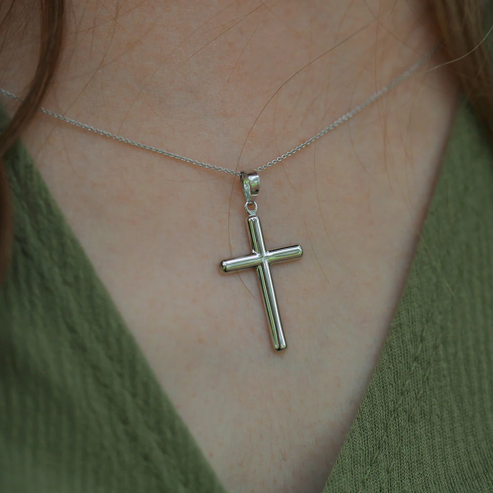 9ct White Gold Cross Pendant - Image 3