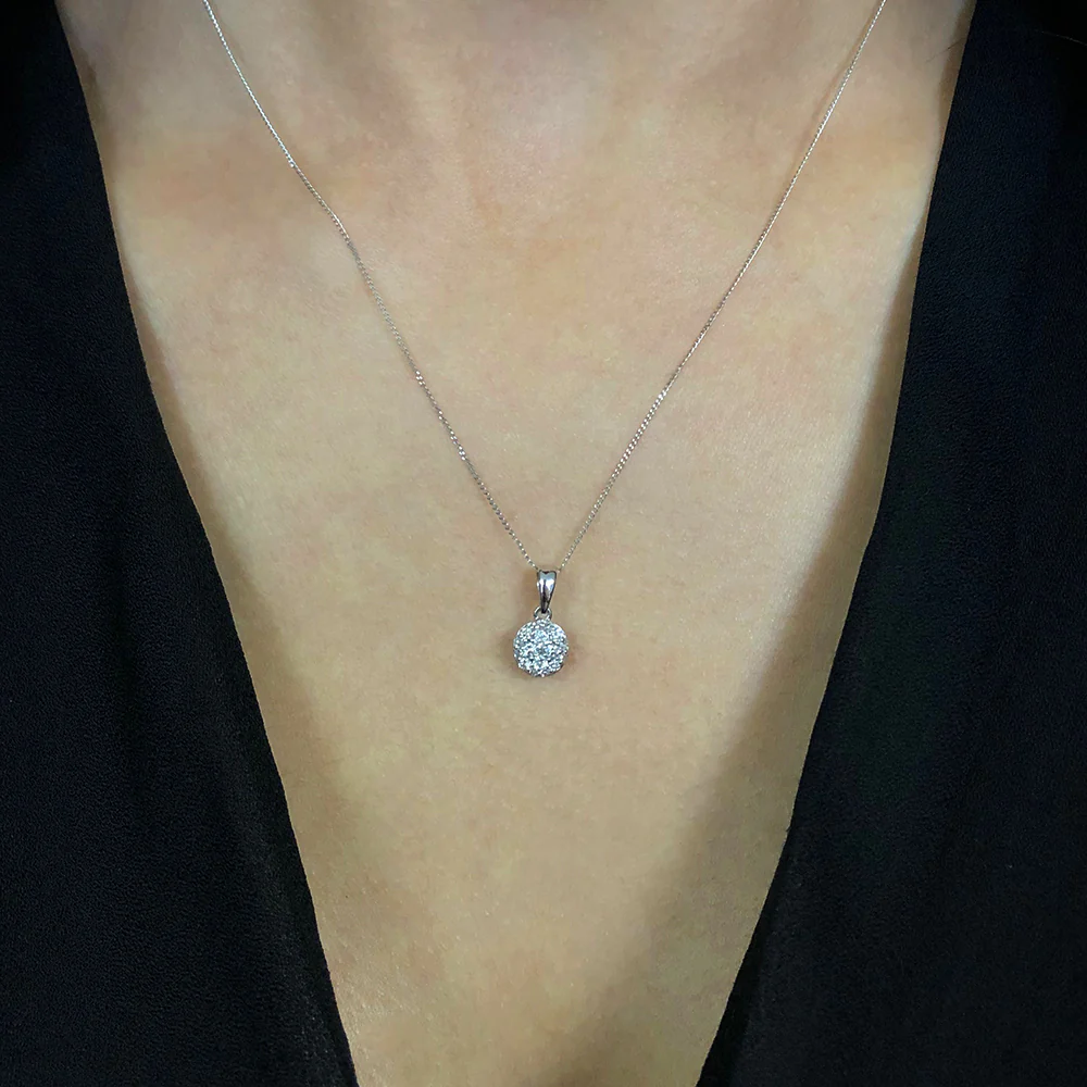 9ct White Gold Diamond Pendant - Image 2