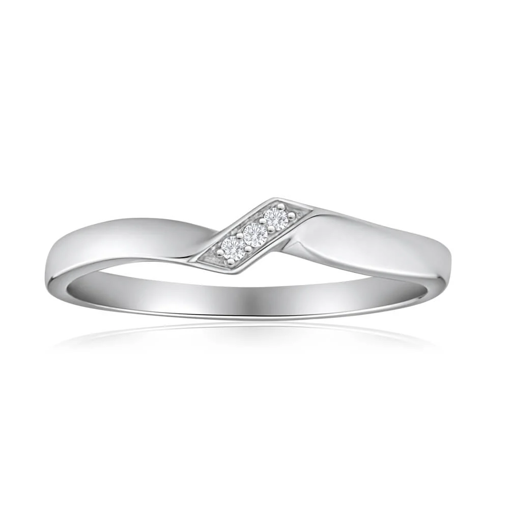 9ct White Gold Diamond Ring - Image 3