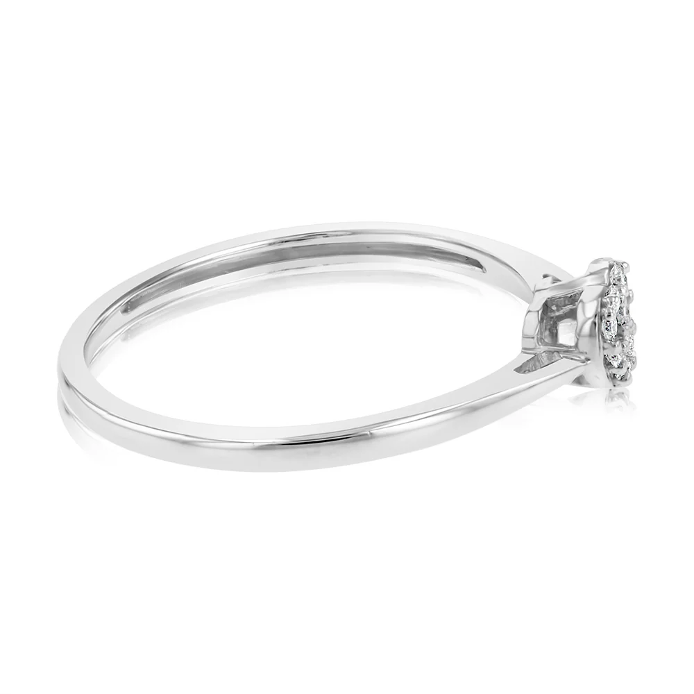 9ct White Gold Heart Luminesce Lab Grown Diamond Dress Ring - Image 2
